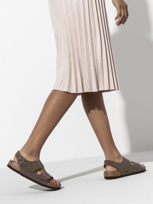 MILANO Sandalia tipo pantufla Birko-Flor moca - Zapatos unisex