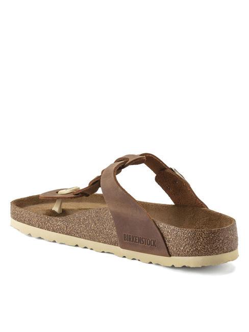 GIZEH Chanclas de piel co&ntilde;ac - Zapatos unisex