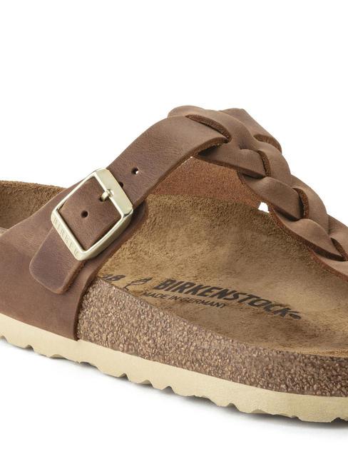 GIZEH Chanclas de piel co&ntilde;ac - Zapatos unisex