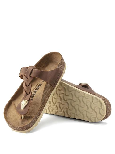 GIZEH Chanclas de piel co&ntilde;ac - Zapatos unisex