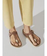 BIRKENSTOCK GIZEH Chanclas de piel co&ntilde;ac - Zapatos unisex - 8