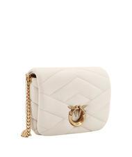 PINKO LOVE CLICK PUFF Bolso mini de piel acolchado blanco seda-oro antiguo - Bolsos Mujer - 2