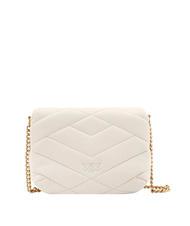 PINKO LOVE CLICK PUFF Bolso mini de piel acolchado blanco seda-oro antiguo - Bolsos Mujer - 3