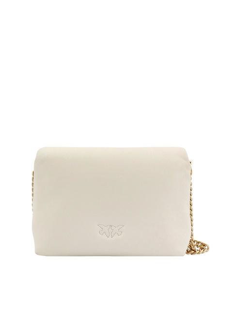LOVE CLICK PUFF Bolso bandolera mini de piel blanco + color bloque blanco - Bolsos Mujer