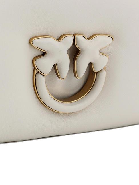 LOVE CLICK PUFF Bolso bandolera mini de piel blanco + color bloque blanco - Bolsos Mujer