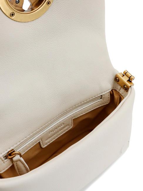 LOVE CLICK PUFF Bolso bandolera mini de piel blanco + color bloque blanco - Bolsos Mujer
