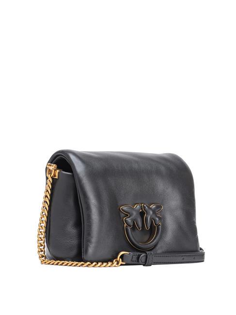 LOVE CLICK PUFF Bolso bandolera mini de piel color del bloque de limusina negra - Bolsos Mujer