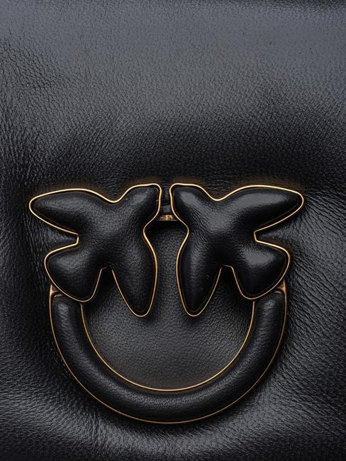 LOVE CLICK PUFF Bolso bandolera mini de piel color del bloque de limusina negra - Bolsos Mujer