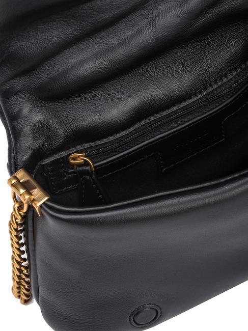 LOVE CLICK PUFF Bolso bandolera mini de piel color del bloque de limusina negra - Bolsos Mujer