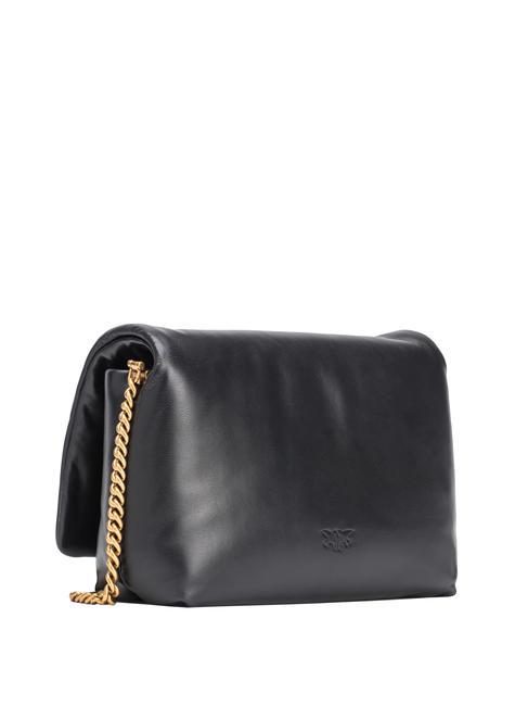 LOVE CLICK PUFF CLASSIC Bolso bandolera de piel color del bloque de limusina negra - Bolsos Mujer