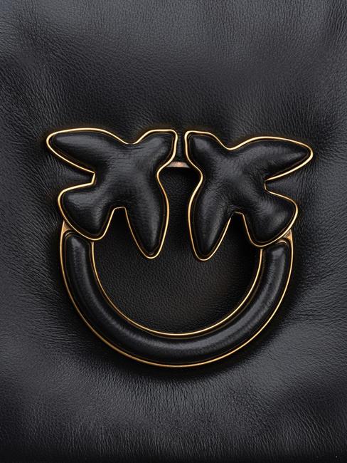 LOVE CLICK PUFF CLASSIC Bolso bandolera de piel color del bloque de limusina negra - Bolsos Mujer