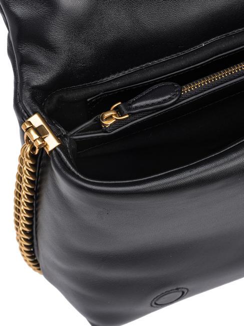 LOVE CLICK PUFF CLASSIC Bolso bandolera de piel color del bloque de limusina negra - Bolsos Mujer