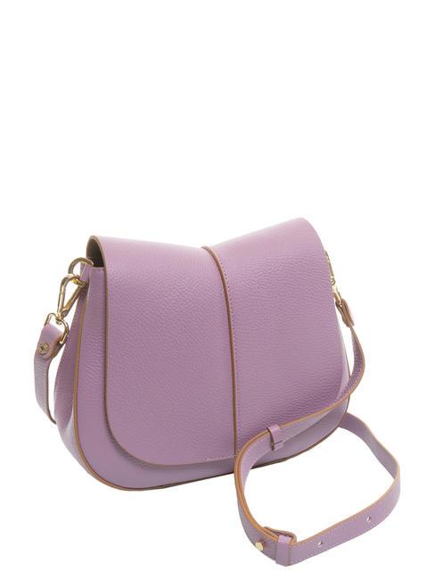 HELENA ROUND Bolso de piel con doble bandolera. argyle p&uacute;rpura - Bolsos Mujer