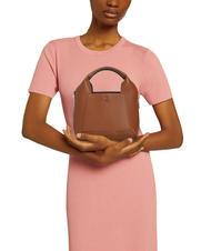 FURLA GILDA Mini bolsos de piel con bandolera coñac / negro - Bolsos Mujer - 5