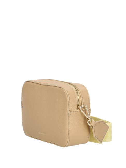 TEBE Bolso bandolera en piel texturizada beige fresco - Bolsos Mujer