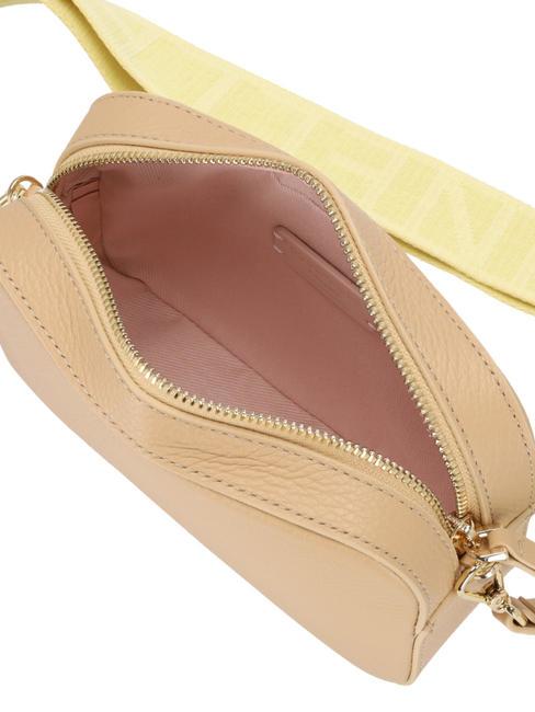 TEBE Bolso bandolera en piel texturizada beige fresco - Bolsos Mujer
