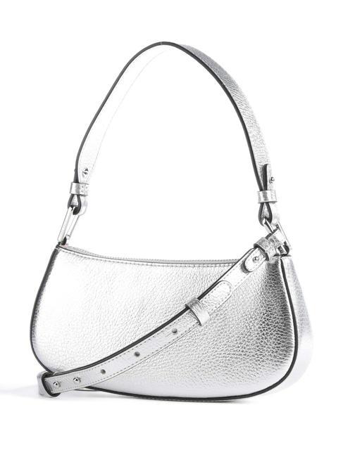 MERVEILLE Bolso bandolera en piel texturizada SILVER - Bolsos Mujer