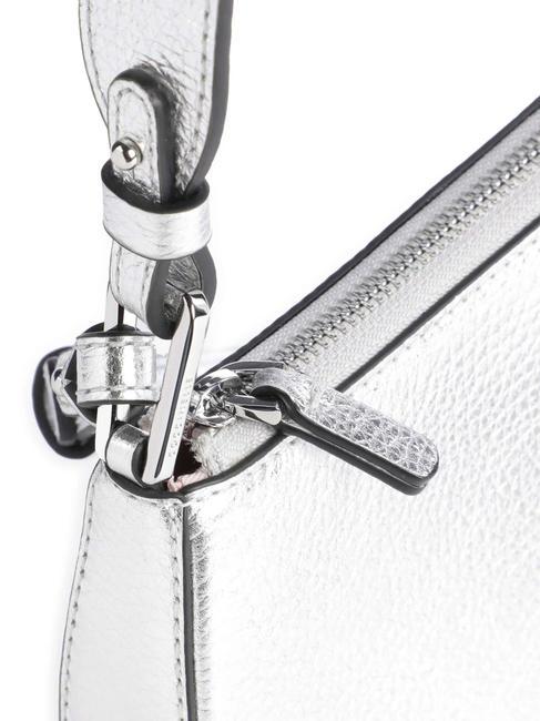 MERVEILLE Bolso bandolera en piel texturizada SILVER - Bolsos Mujer