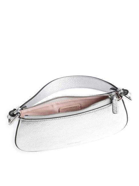 MERVEILLE Bolso bandolera en piel texturizada SILVER - Bolsos Mujer
