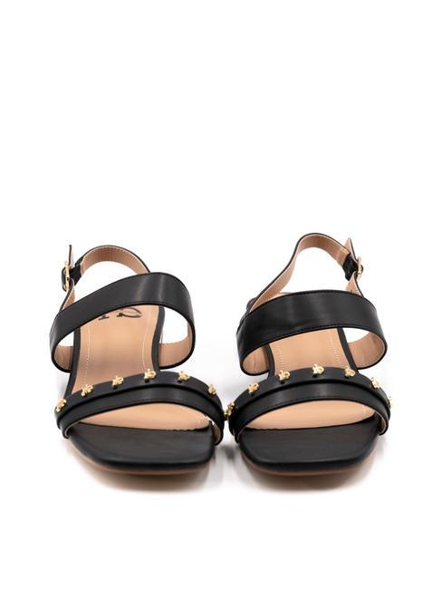 RB METALLIC Sandalias planas con tira trasera negro - Zapatos Mujer