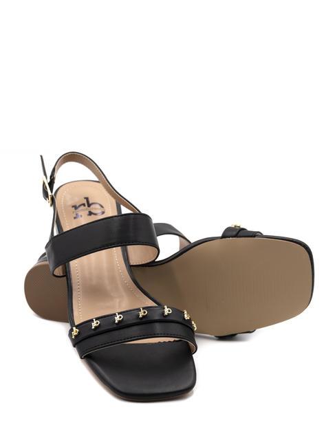 RB METALLIC Sandalias planas con tira trasera negro - Zapatos Mujer