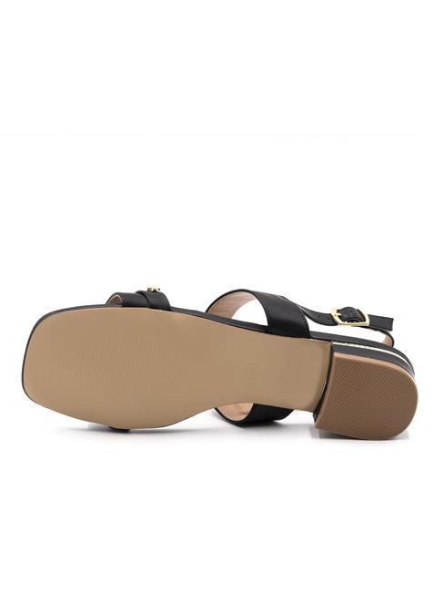 RB METALLIC Sandalias planas con tira trasera negro - Zapatos Mujer