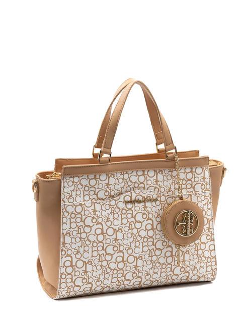 GIADA Bolso de mano con bandolera blanco/piel de vaca - Bolsos Mujer