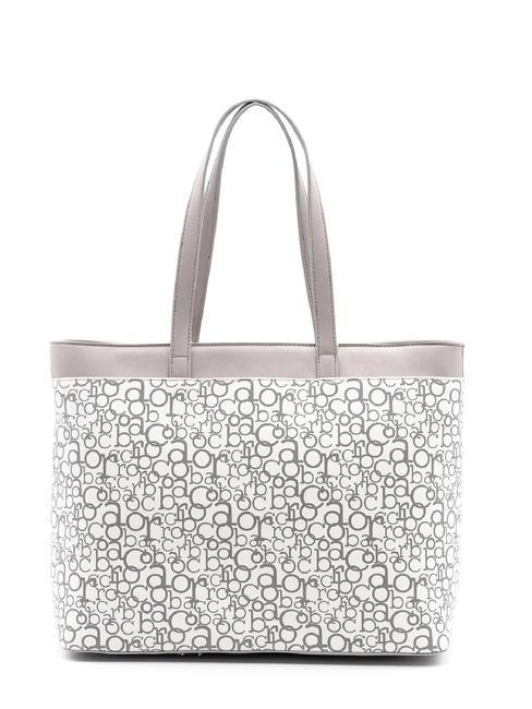 GIADA Bolso shopping con bandolera gris blanco - Bolsos Mujer