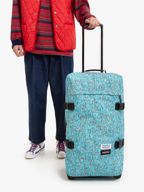 TRANVERZ M Carro mediano patr&oacute;n wally azul - Trolley Semirr&iacute;gidos