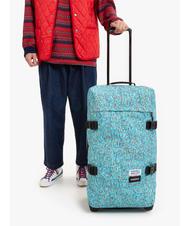 EASTPAK TRANVERZ M Carro mediano patr&oacute;n wally azul - Trolley Semirr&iacute;gidos - 7