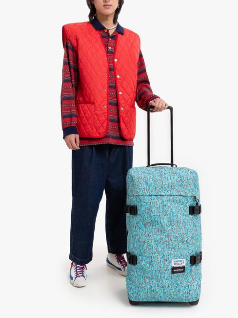 TRANVERZ M Carro mediano patr&oacute;n wally azul - Trolley Semirr&iacute;gidos