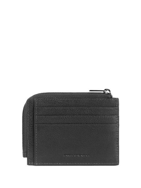 S129  Tarjetero/monedero de piel negro - Carteras Hombre