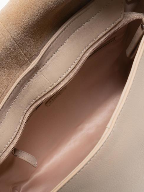 SHIRLEY Bolso de mano, con bandolera, en piel. POLVO - Bolsos Mujer