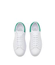 ARMANI EXCHANGE ACTION Zapatillas de cuero op.blanco+verde - Zapatos Hombre - 4