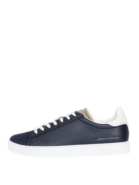 A|X Zapatillas de piel azul marino+blanco roto+duna - Zapatos Hombre
