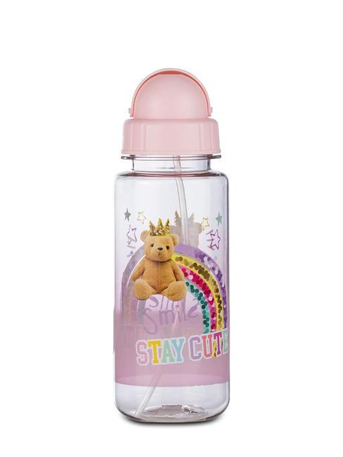BEAR Botella para beber con tapón con pajita 414 ml rosa - Botellas térmicas