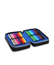 ATALANTA 1907 Estuche escolar 3 cremalleras con kit escolar negro - Estuches y Accesorios - 4