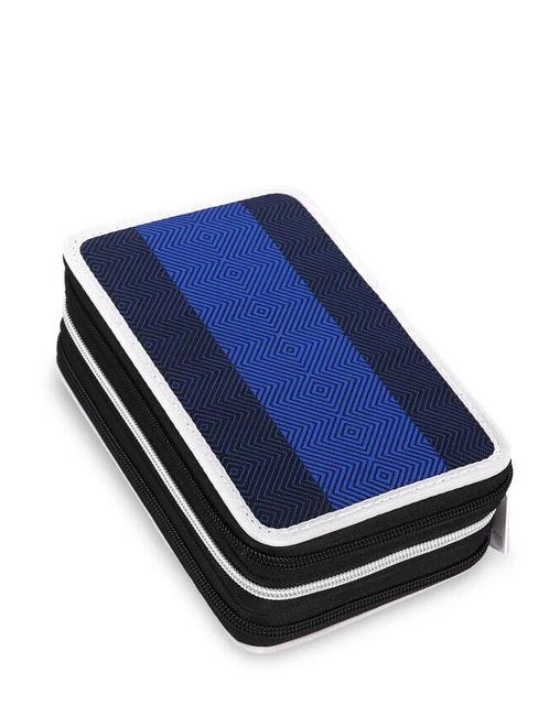 1907 Estuche escolar 3 cremalleras con kit escolar negro - Estuches y Accesorios