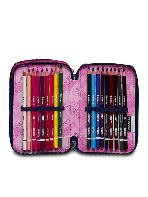 CLOUDY SHAPES Estuche escolar 3 cremalleras con kit escolar Bluedeep - Estuches y Accesorios