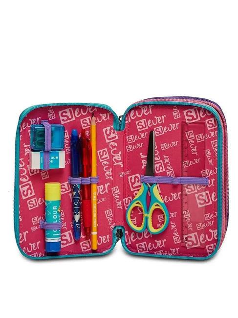 EVER RAYLY GIRL Estuche escolar 3 cremalleras con kit escolar rosa de verano - Estuches y Accesorios
