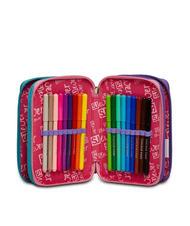 SJGANG EVER RAYLY GIRL Estuche escolar 3 cremalleras con kit escolar rosa de verano - Estuches y Accesorios - 4
