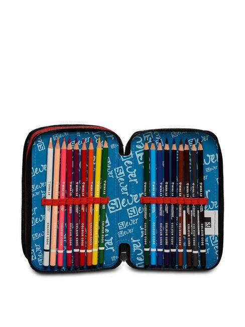 EVER DRIFT BOY Estuche escolar 3 cremalleras con kit escolar naranja roja - Estuches y Accesorios