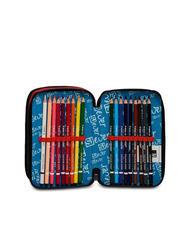 SJGANG EVER DRIFT BOY Estuche escolar 3 cremalleras con kit escolar naranja roja - Estuches y Accesorios - 4