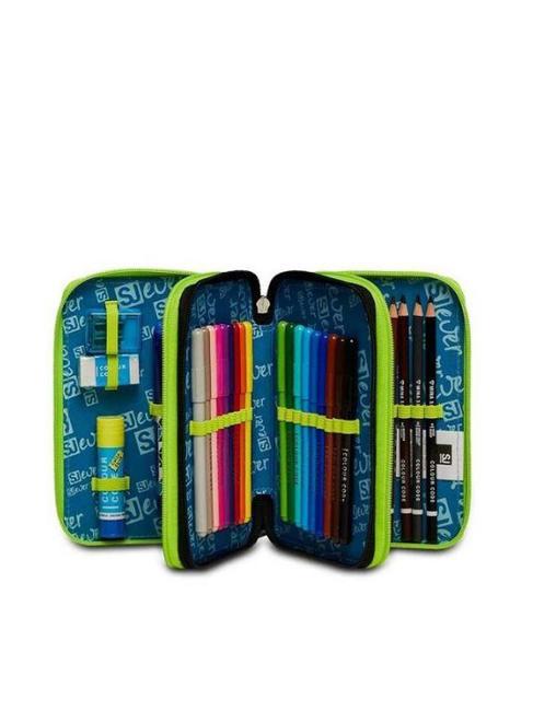 EVER URBY BOY Estuche escolar 3 cremalleras con kit escolar negro - Estuches y Accesorios