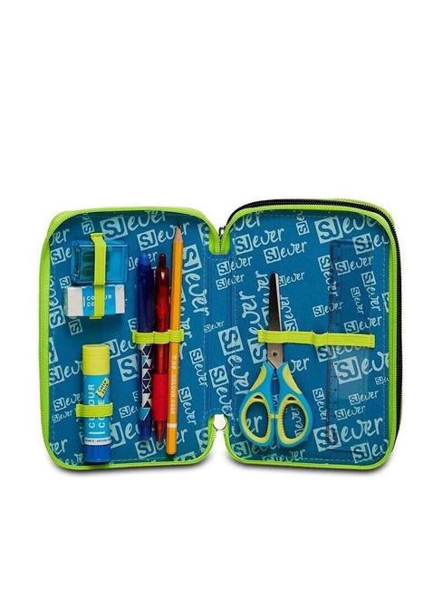 EVER URBY BOY Estuche escolar 3 cremalleras con kit escolar negro - Estuches y Accesorios