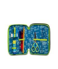 SJGANG EVER URBY BOY Estuche escolar 3 cremalleras con kit escolar negro - Estuches y Accesorios - 3
