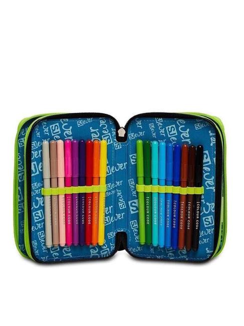 EVER URBY BOY Estuche escolar 3 cremalleras con kit escolar negro - Estuches y Accesorios