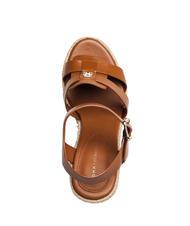 TOMMY HILFIGER TH Sandalias cu&ntilde;a alpargatas altas piel marr&oacute;n co&ntilde;ac - Zapatos Mujer - 4