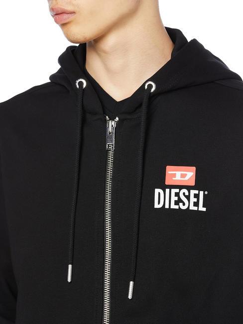 S-GIRK Sudadera con cremallera completa y capucha negro - Sudaderas