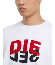 DIESEL S-GIRK Sudadera de algod&oacute;n con cuello redondo blanco - Sudaderas - 3